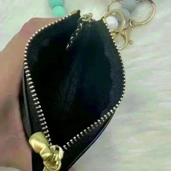 Zippered Card Coin Case Wristlet blue theme - Picture 5 of 5